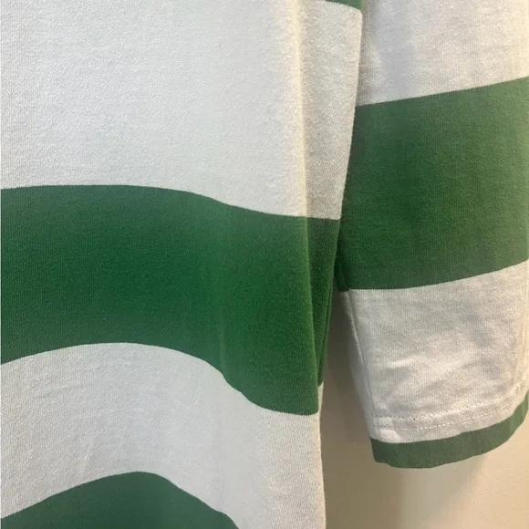 J.Crew Always Rugby Shirt Dress Green Light Blue Size Small 100% Cotton - Picture 10 of 11